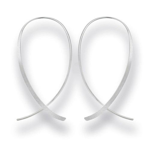 Silber-Ohrhänger, diamantiert/poliert