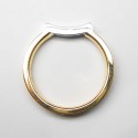 Gelbgold-Platin Ring, seidenschimmer-poliert mit 5 Brillanten