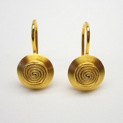 Nibelungen-Ohrhänger "umrahmt" - Silber, gelb-vergoldet