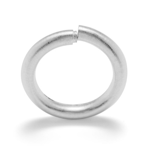 Silber Verschluss-Ring, seidenmatt