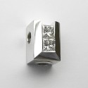 Weißgold Collier-Verbinder/Schließe mit Princess-Diamanten – Flextechnik