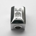 Weißgold Collier-Verbinder/Schließe mit Princess-Diamanten – Flextechnik