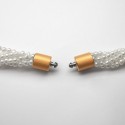 Perlen-Collier mit Süßwasser-Zuchtperlen, Rotgold – Flextechnik