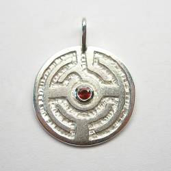 Rosengarten-Amulett, klein - Silber - Granat facettiert