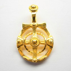 Mythos-Anhänger "Kreuz im Kreis" - Silber, gelb-vergoldet