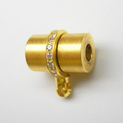 Gelbgold Collier-Verbinder mit Brillanten, seidenmatt – Flextechnik