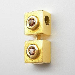 Gelbgold Collier-Verbinder - Sonnen-Flex - mit Brillanten, seidenmatt-poliert – Flextechnik