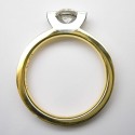 Gelbgold-Platin Ring mit Brillant