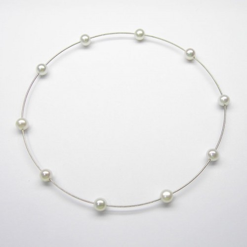 Perlen-Armband "Zero" mit Süßwassen-Zuchtperlen, weiß
