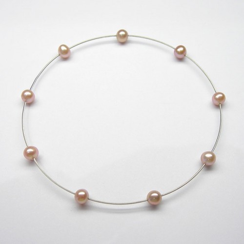 Perlen-Armband "Zero" mit Süßwassen-Zuchtperlen, rosé
