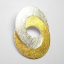 Silber-Anhänger "Sonnen-/Mondenkreise" - teilvergoldet, eismatt