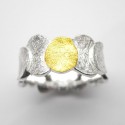 Silberring "Sonneninsel" - teilvergoldet, eismatt