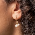Silber-Ohrhänger "Perlenreigen" mit Süßwasser-Zuchtperlen vergoldet, poliert