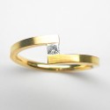 Gelbgold Ring mit Princess-Diamant