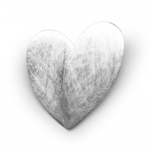 Silber-Anhänger "Flügel Herz", eismatt