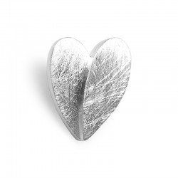 Silber-Anhänger "Kleines Flügel Herz", eismatt
