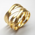 Gelbgold Ring "seidige Bänder" - seidenmatt