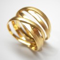 Gelbgold Ring "seidige Bänder" - seidenmatt