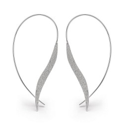 Silber-Ohrhänger, gebürstet-poliert