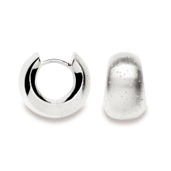 Silber-Ohrcreolen "Drop", diamantiert-poliert