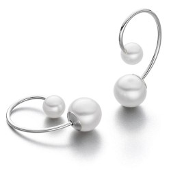 Ohrcreolen "Swinging Pearls" - Silber rhodiniert, mit Süßwasser-Zuchtperlen